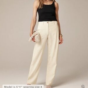 J Crew Relaxed barrel-leg pant in linen blend CI438 Size 10 Cream NWT